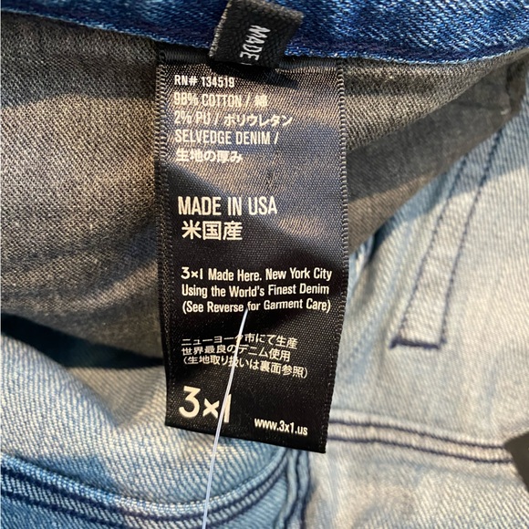 3x1 Men’s M5 Selvedge Slim Straight Leg Jean Distressed NWT - Picture 8 of 9